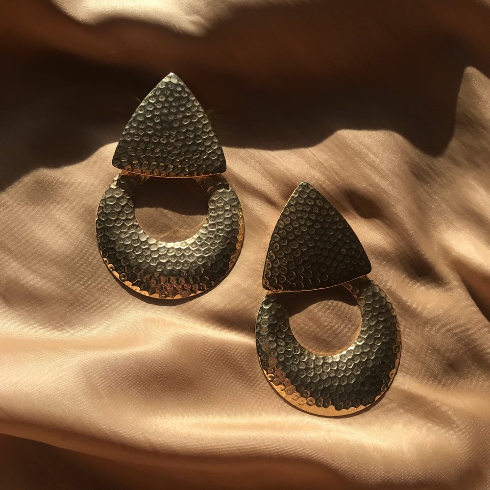 Vintage gold statement earrings
